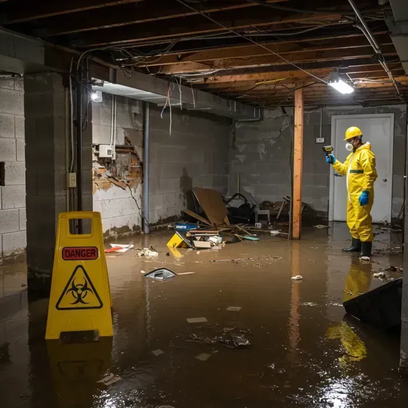 Flooded Basement Electrical Hazard in Monrovia, IN Property