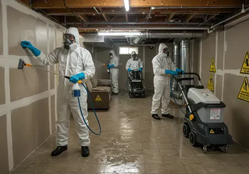 Basement Moisture Removal and Structural Drying process in Monrovia, IN